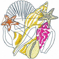 Seashell Embroidery Design 6